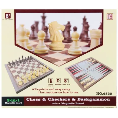 Hra šachy magnetické 3v1