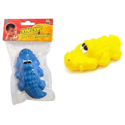 Hrkálka krokodíl 13cm - modrá