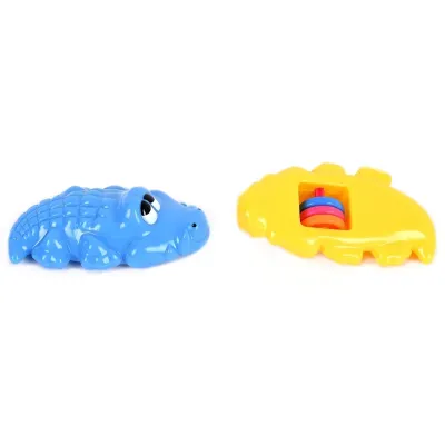 Hrkálka krokodíl 13cm - modrá