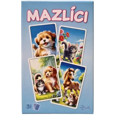 Karty mazlíci modrá 3hry