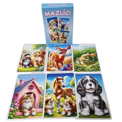 Karty mazlíci modrá 3hry
