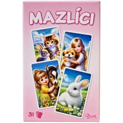 Karty Mazlíci ružová 3hry