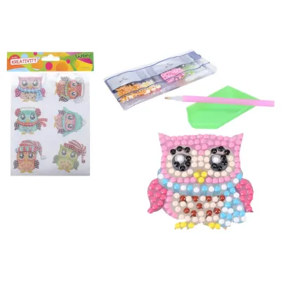 Kreatívny set diamond samolepky Sovy 6ks