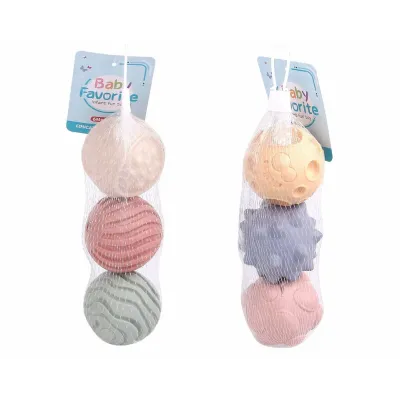 Loptičky s textúrou sada 3ks 6cm