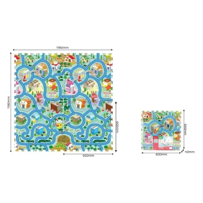 Mäkké puzzle bloky Mesto 60x60cm/4 kusy