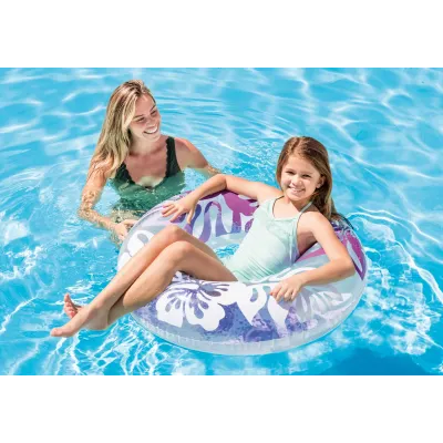 Intex 59251 Clear Color Tubes nafukovací kruh - modrá