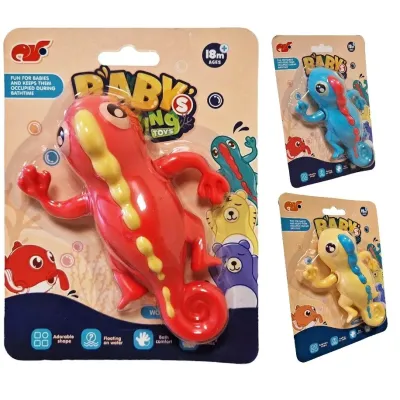 Jašterica naťahovacia do vody 14cm - žltá