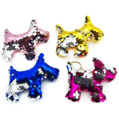 Kľúčenka pes 10cm - žltá