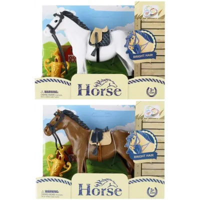 Kôň s príslušenstvom 13cm - biela