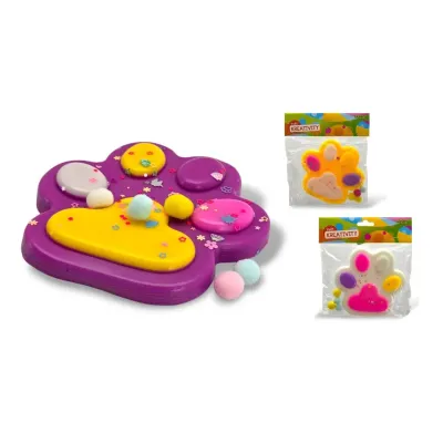 Labka silikónová dekorácia 14x13cm - žltá