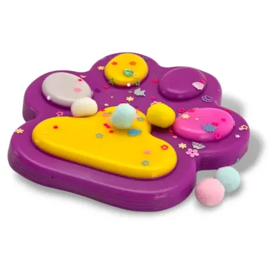 Labka silikónová dekorácia 14x13cm - žltá