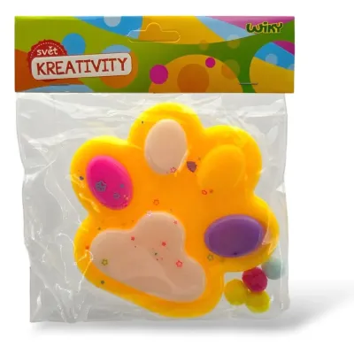 Labka silikónová dekorácia 14x13cm - žltá