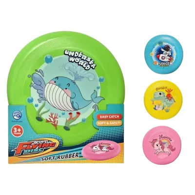 Lietajúci tanier s obrázkom 18cm - žltá