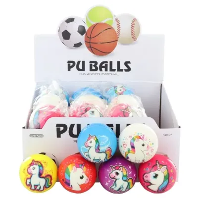 Lopta Jednorožec 6cm - žltá