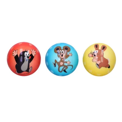 Lopta penová Krtko 10 cm - žltá