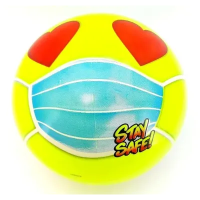 Lopta Smajlík s rúškom 11cm - žltá