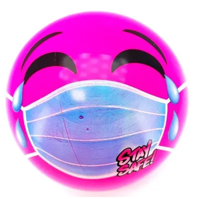 Lopta Smajlík s rúškom 11cm - žltá