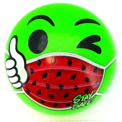 Lopta Smajlík s rúškom 11cm - žltá