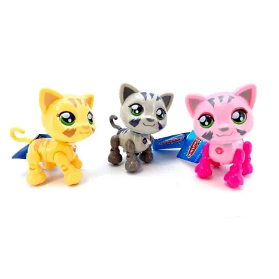 Mačička na kolieskách 11cm - žltá