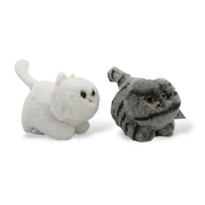 Mačka pískacia s pohyblivým chvostíkom 10cm - biela