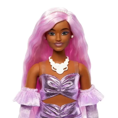 Mattel Barbie deluxe modelka lesklé ružové šaty