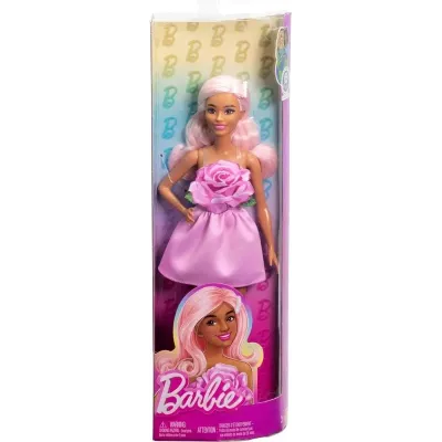 Mattel Barbie modelka 238 ružové šaty s ružou