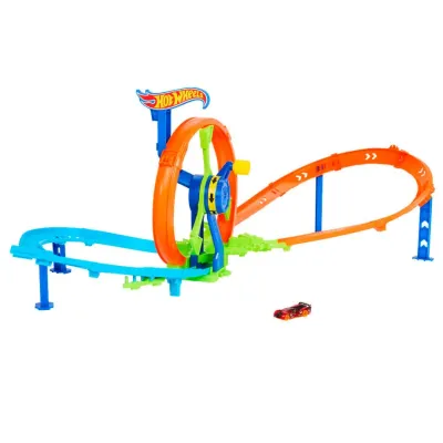 Mattel Hot Wheels Stunt Tracks Turbo pretekárska sada dráha + vozidlo
