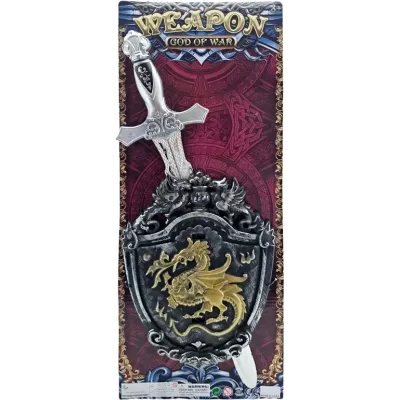Meč so štítom rytierska sada 53x21cm