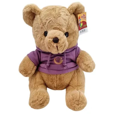 Medveď plyšový 40cm - fialová mikina