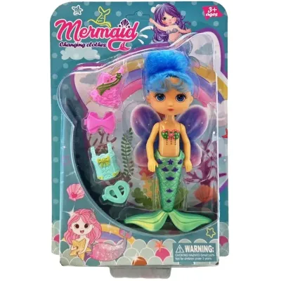 Milá morská víla s príslušenstvom 16cm - žltá