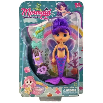 Milá morská víla s príslušenstvom 16cm - žltá