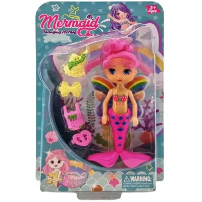 Milá morská víla s príslušenstvom 16cm - žltá