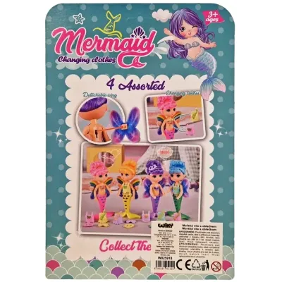 Milá morská víla s príslušenstvom 16cm - žltá