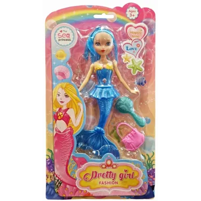 Morská víla s príslušenstvom 21cm - modrá