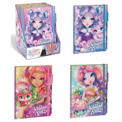 Nebulous Stars Denníček s čiernými stranami 15x20cm - modrá