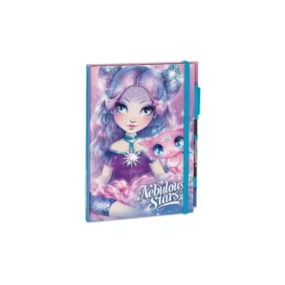 Nebulous Stars Denníček s čiernými stranami 15x20cm - modrá