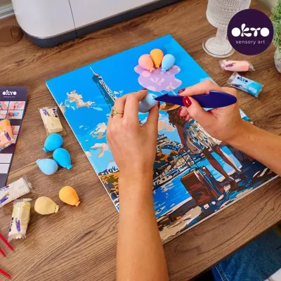 OKTO Maľba a 3D modelovanie obraz "Greetings from Paris" 30x40 cm