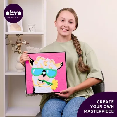 OKTO Maľovanie hmotou podľa čísel "Lama" 29x29 cm