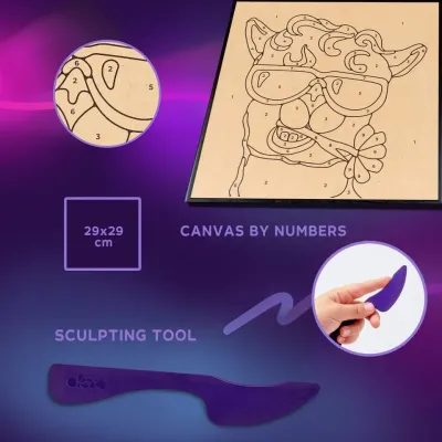 OKTO Maľovanie hmotou podľa čísel "Lama" 29x29 cm