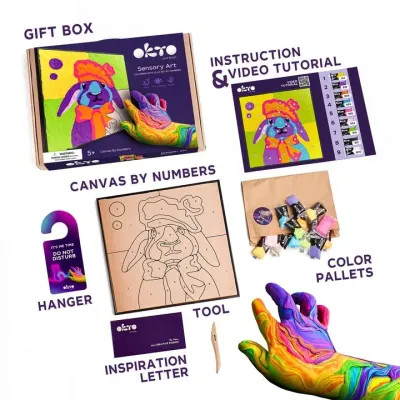 OKTO maľovanie samotvrdnúcou hmotou 30 x 30 cm Zajac