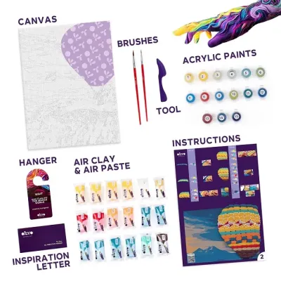 OKTO Výtvarný set "Hot air balloon flight" 30x40cm