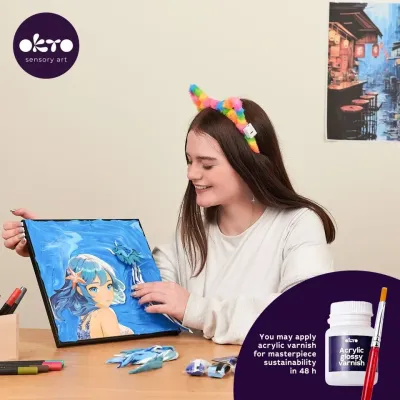 OKTO výtvarný set Manga motív živlov "Voda" 30x40 cm