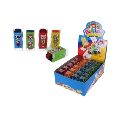 Pečiatka 2v1 Roller 6,5cm - žltá