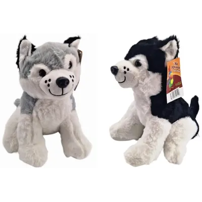 Pes Husky plyšový 25cm - čierna