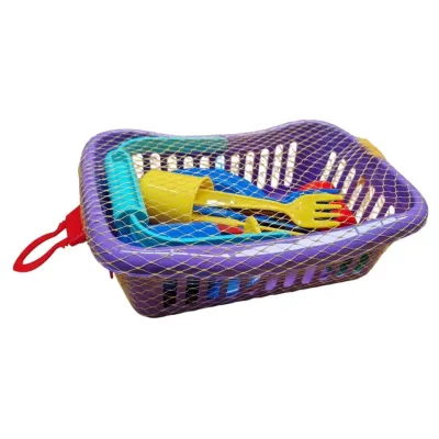 Piknik mini set v košíku 22cm - žltá