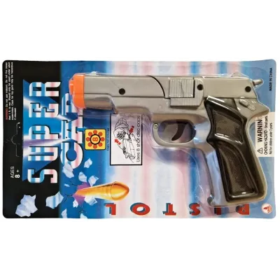 Pištoľ na kapsle 8 rán strieborná 19cm