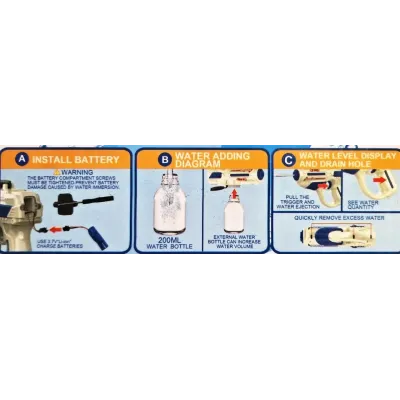 Pistoľ vodná na batériu 18cm - modrá