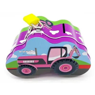 Plechová pokladnička traktor 14x10cm - zelená