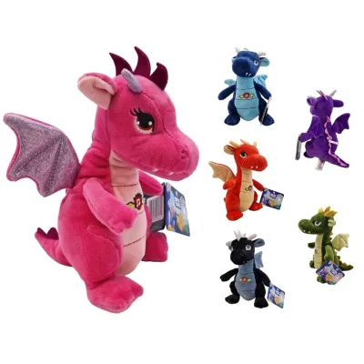 Plyšový drak so zvukom 20cm - čierna