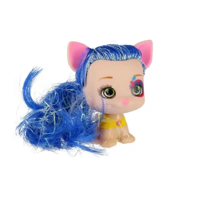 Psík s vlasmi 7cm - modrá
